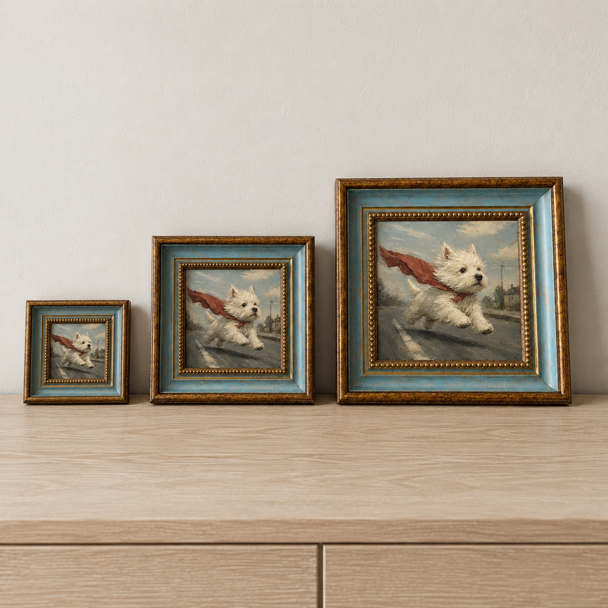 Superhero Westie Oil Painting – Framed Dog Wall Art - Image 8