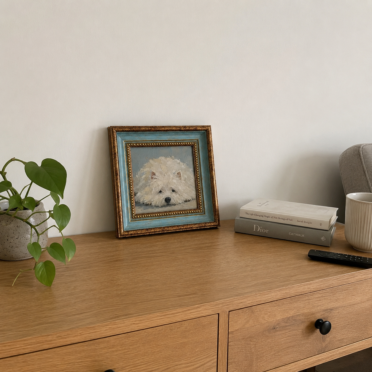 Resting Westie Oil Painting – West Highland Terrier Wall Art - Image 5
