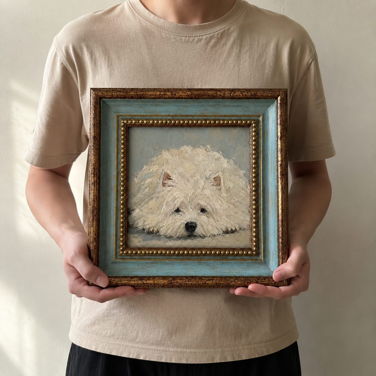 Resting Westie Oil Painting – West Highland Terrier Wall Art - Image 6