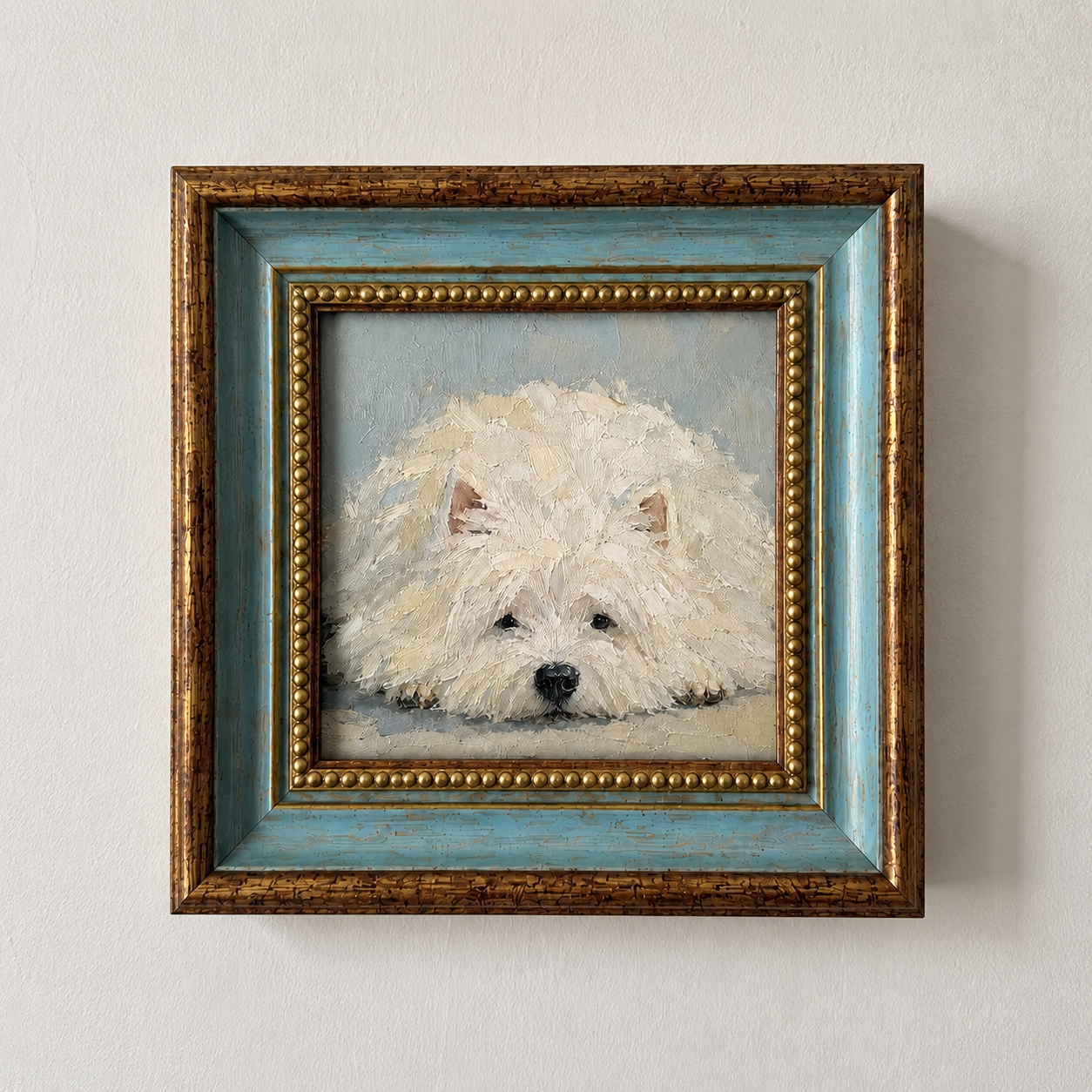 Resting Westie Oil Painting – West Highland Terrier Wall Art - Image 9