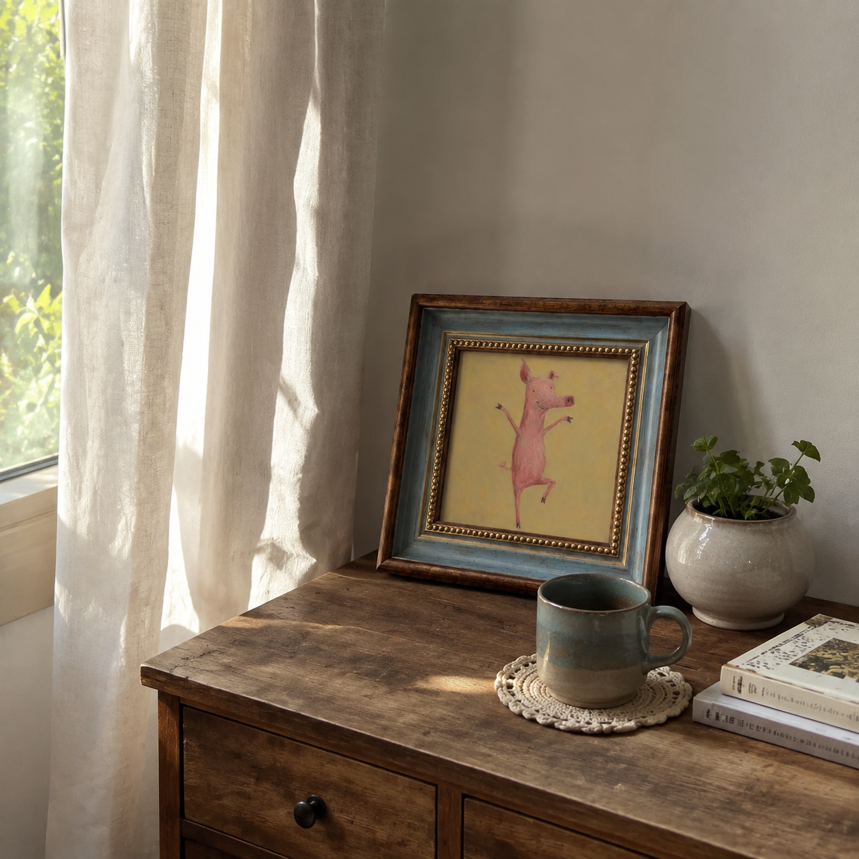 Kung Fu Pig Oil Painting – Funny Martial Arts Wall Art - Image 5