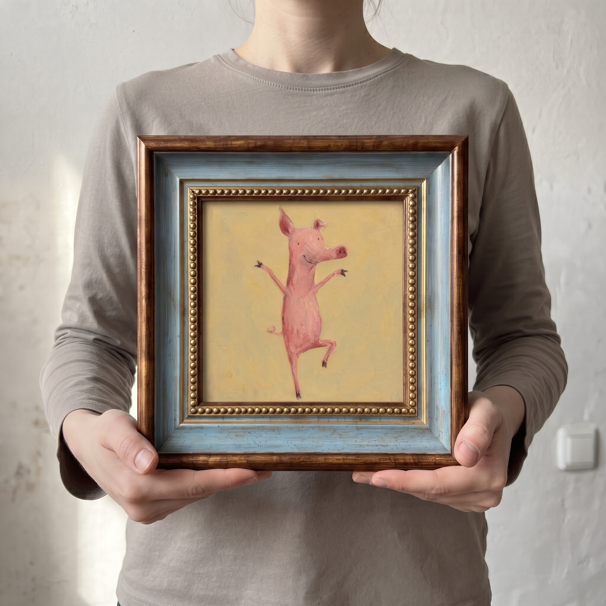 Kung Fu Pig Oil Painting – Funny Martial Arts Wall Art - Image 6