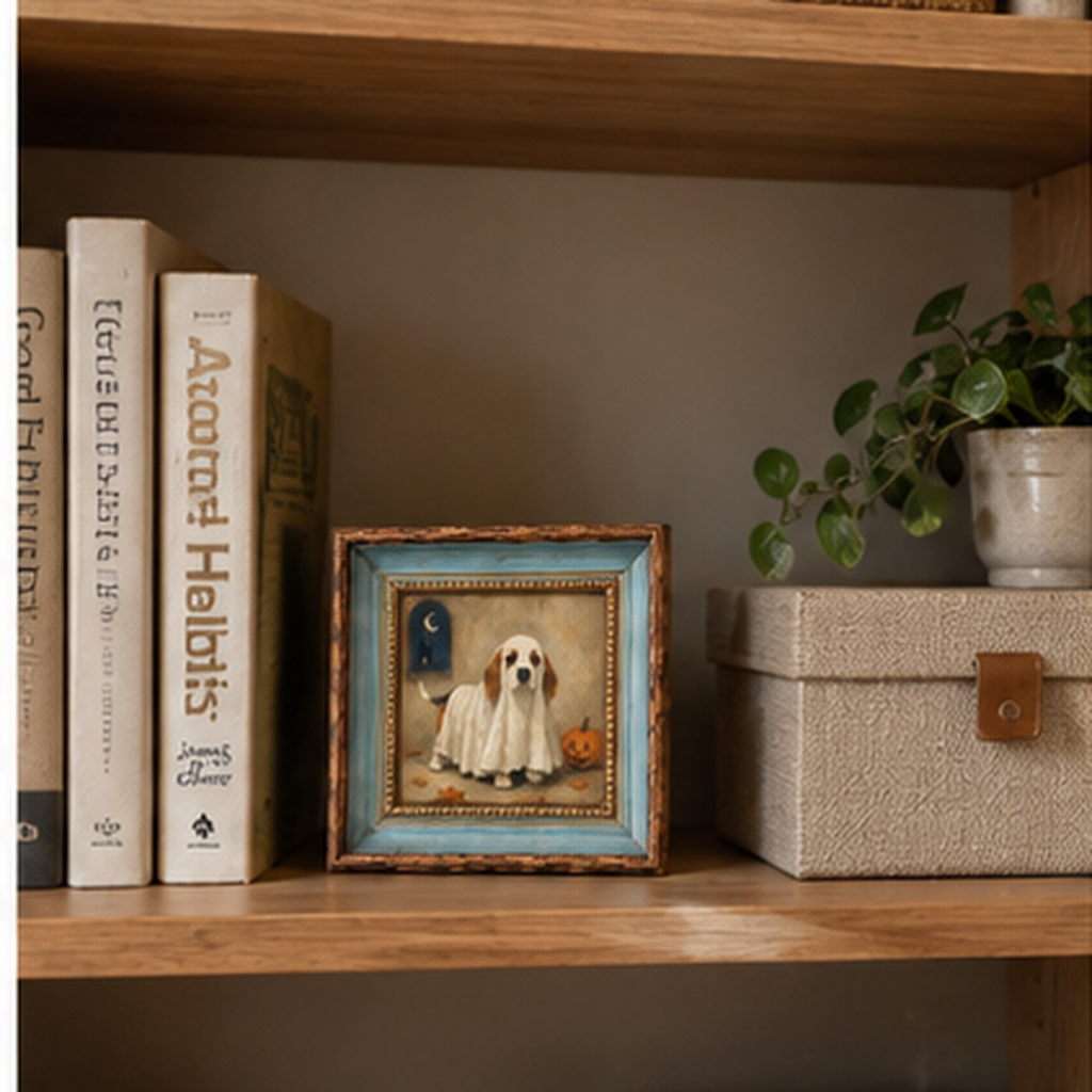 Beagle Ghost Oil Painting – Moonlit Halloween Dog Wall Art - Image 5