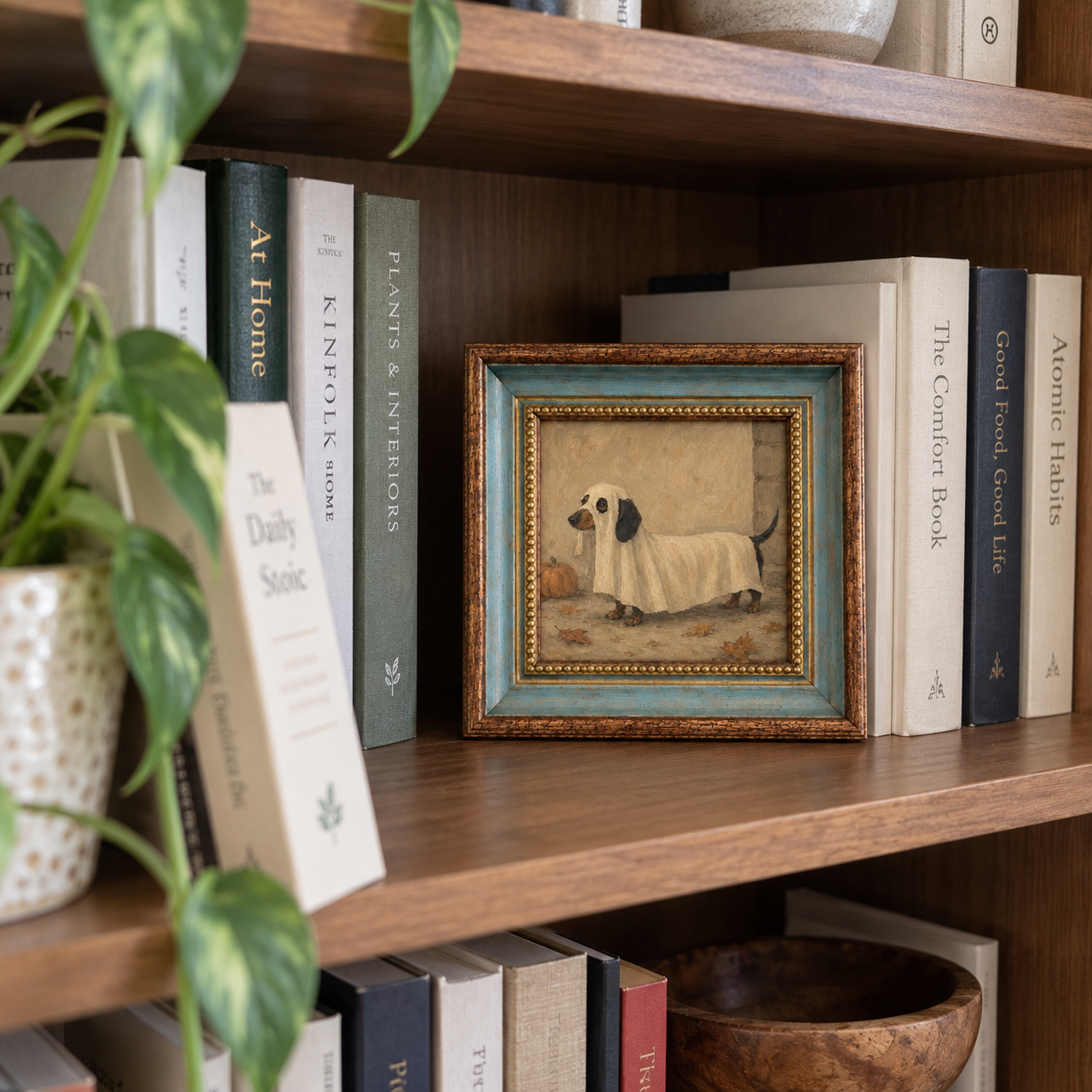 Dachshund Ghost Oil Painting – Halloween Wiener Dog Wall Art - Image 5